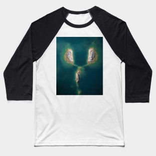 Definitely Three little islands in a lake – Minimalist Landscape Photography Baseball T-Shirt